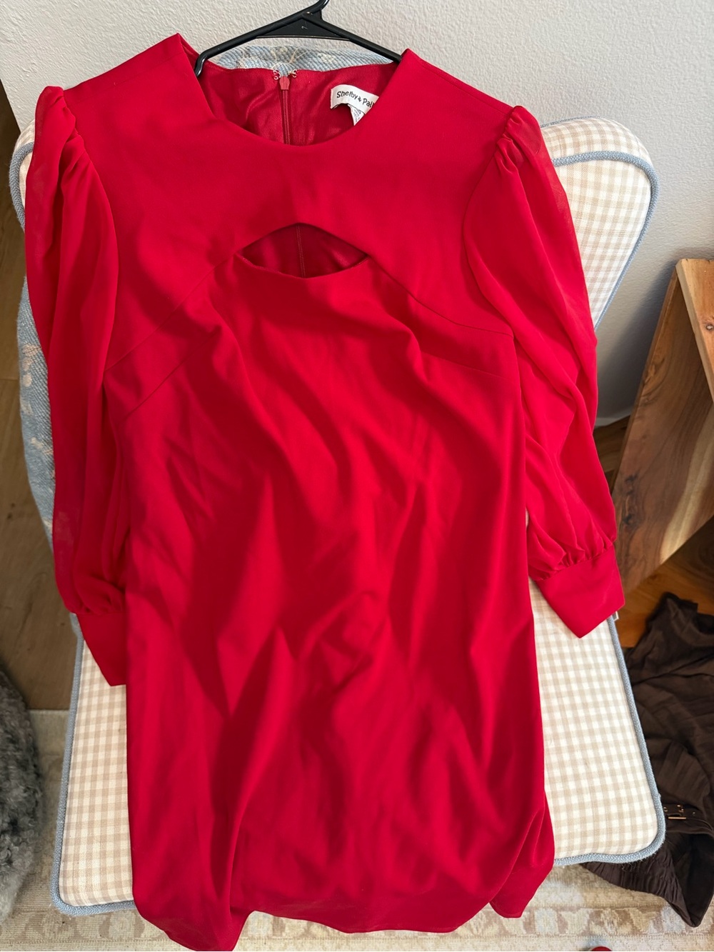 NWT Shelby & Palmer Red Midi Dress with Front Cutout